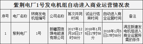 【電廠】新疆紫荊電廠1號發(fā)電機組自動進入商業(yè)運營 行業(yè)資訊