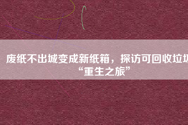 廢紙不出城變成新紙箱，探訪可回收垃圾“重生之旅”