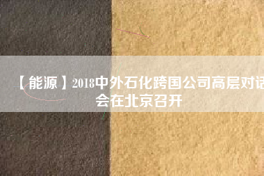 【能源】2018中外石化跨國公司高層對話會在北京召開