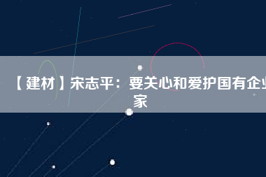 【建材】宋志平：要關(guān)心和愛(ài)護(hù)國(guó)有企業(yè)家