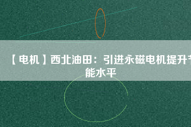 【電機】西北油田：引進永磁電機提升節(jié)能水平
          