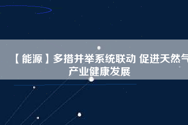 【能源】多措并舉系統(tǒng)聯(lián)動 促進天然氣產(chǎn)業(yè)健康發(fā)展