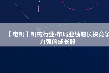 【電機(jī)】機(jī)械行業(yè):布局業(yè)績增長快競爭力強(qiáng)的成長股
          