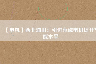 【電機】西北油田：引進永磁電機提升節(jié)能水平
          