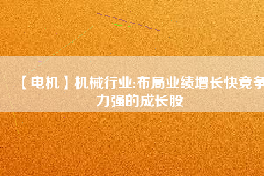 【電機(jī)】機(jī)械行業(yè):布局業(yè)績增長快競爭力強(qiáng)的成長股
          