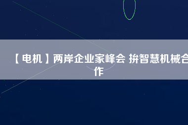 【電機】兩岸企業(yè)家峰會 拚智慧機械合作
          