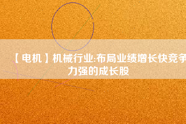 【電機(jī)】機(jī)械行業(yè):布局業(yè)績增長快競爭力強(qiáng)的成長股
          