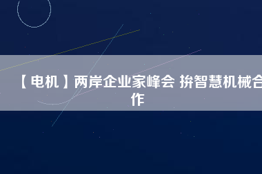 【電機】兩岸企業(yè)家峰會 拚智慧機械合作
          