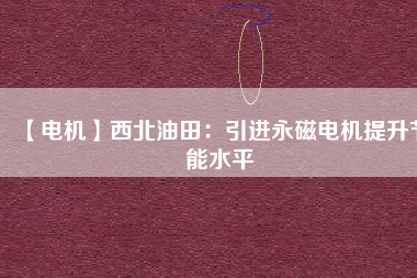 【電機】西北油田：引進永磁電機提升節(jié)能水平
          