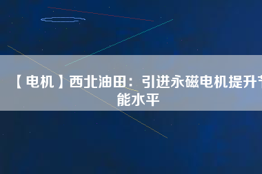 【電機】西北油田：引進永磁電機提升節(jié)能水平
          