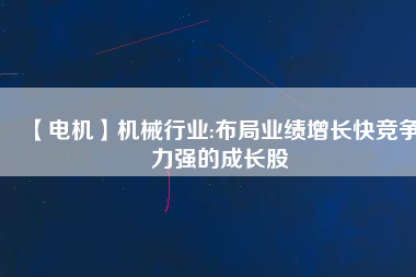 【電機(jī)】機(jī)械行業(yè):布局業(yè)績增長快競爭力強(qiáng)的成長股
          