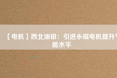 【電機】西北油田：引進永磁電機提升節(jié)能水平
          