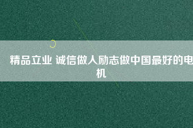 精品立業(yè) 誠信做人勵志做中國最好的電機
          