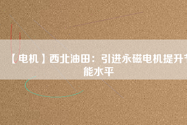 【電機】西北油田：引進永磁電機提升節(jié)能水平
          