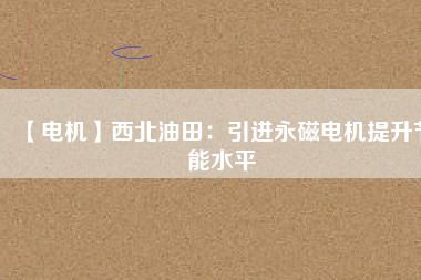 【電機】西北油田：引進永磁電機提升節(jié)能水平
          