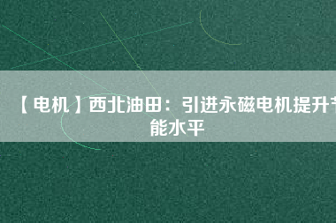 【電機】西北油田：引進永磁電機提升節(jié)能水平
          