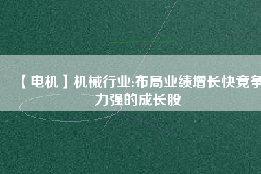 【電機(jī)】機(jī)械行業(yè):布局業(yè)績增長快競爭力強(qiáng)的成長股
          