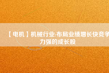 【電機(jī)】機(jī)械行業(yè):布局業(yè)績增長快競爭力強(qiáng)的成長股
          