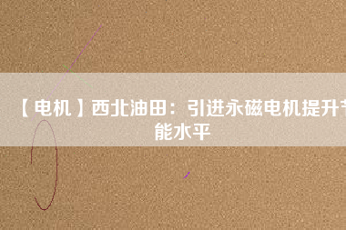 【電機】西北油田：引進永磁電機提升節(jié)能水平
          