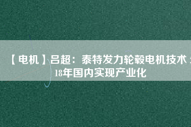 【電機】呂超:泰特發(fā)力輪轂電機技術(shù) 2018年國內(nèi)實現(xiàn)產(chǎn)業(yè)化