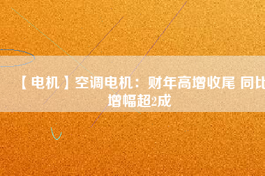 【電機(jī)】空調(diào)電機(jī)：財(cái)年高增收尾 同比增幅超2成
          