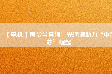 【電機(jī)】國(guó)貨當(dāng)自強(qiáng)！光潤(rùn)通助力“中國(guó)芯”崛起
          