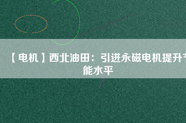 【電機】西北油田：引進永磁電機提升節(jié)能水平
          