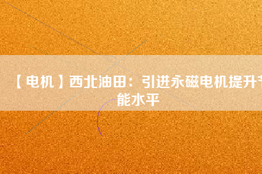 【電機】西北油田：引進永磁電機提升節(jié)能水平
          