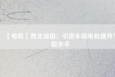 【電機】西北油田：引進永磁電機提升節(jié)能水平
          