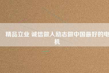 精品立業(yè) 誠信做人勵志做中國最好的電機
          