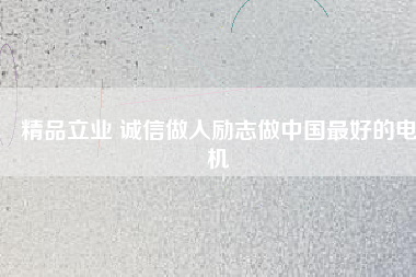 精品立業(yè) 誠信做人勵志做中國最好的電機
          