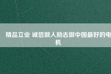 精品立業(yè) 誠信做人勵志做中國最好的電機
          