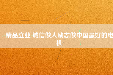 精品立業(yè) 誠信做人勵志做中國最好的電機
          