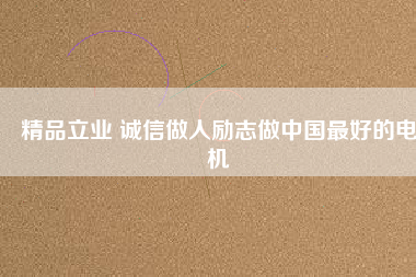 精品立業(yè) 誠信做人勵志做中國最好的電機
          