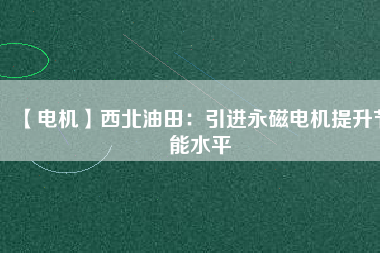 【電機】西北油田：引進永磁電機提升節(jié)能水平
          