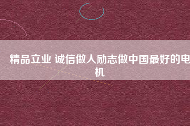 精品立業(yè) 誠信做人勵志做中國最好的電機
          