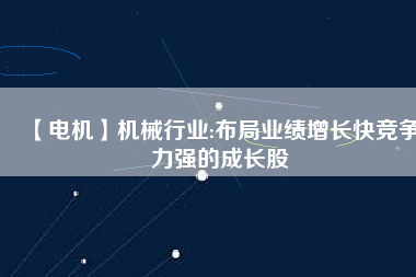 【電機(jī)】機(jī)械行業(yè):布局業(yè)績增長快競爭力強(qiáng)的成長股
          