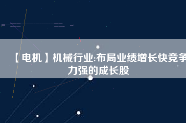 【電機(jī)】機(jī)械行業(yè):布局業(yè)績增長快競爭力強(qiáng)的成長股
          