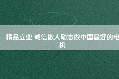 精品立業(yè) 誠信做人勵志做中國最好的電機
          