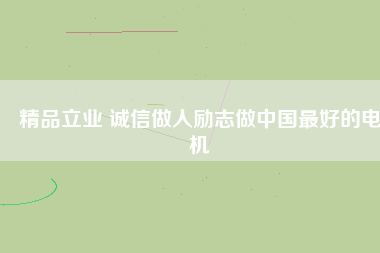 精品立業(yè) 誠信做人勵志做中國最好的電機
          