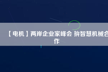 【電機】兩岸企業(yè)家峰會 拚智慧機械合作
          