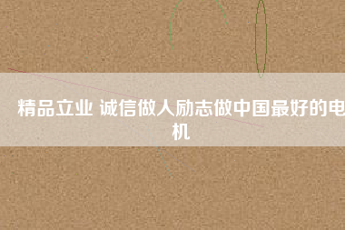 精品立業(yè) 誠信做人勵志做中國最好的電機
          