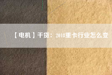 【電機(jī)】干貨：2018重卡行業(yè)怎么變
          