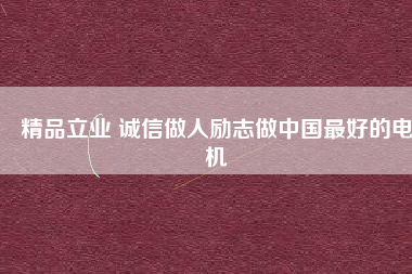 精品立業(yè) 誠信做人勵志做中國最好的電機
          